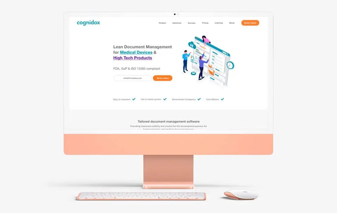 cognidox website design mock up by equinet media