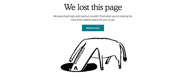 Mailchimp 404 humour