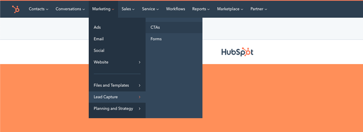 How to find HubSpot CTAs page